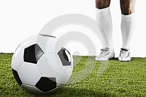 A soccer player ready for freekick