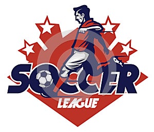 Soccer player shooting badge