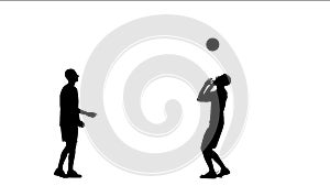 Soccer player silhouette isolated on white background with alpha channel. Male professional football players playing