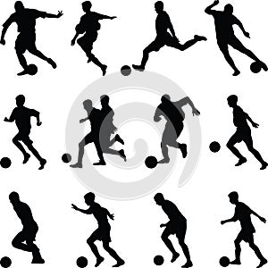 Soccer player silhouette vector