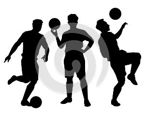 Soccer player silhouette vector on white background