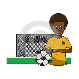 Soccer player sport game cartoon