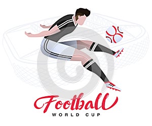 Soccer player on the stadium background Football world cup. Football player in Russia 2018.