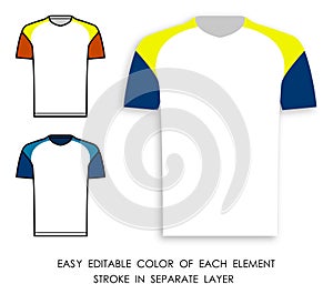 soccer player t shirt color icon. Sports uniform of fotball player. Layout of athletes on field. Vector photo