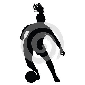 Soccer player vector silhouettes on white background