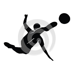 Soccer player vector silhouettes on white background