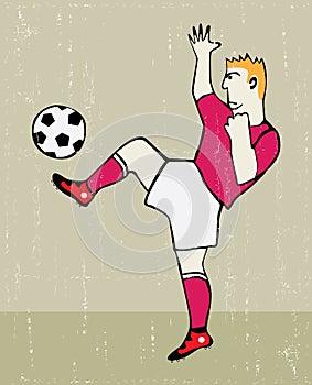 Soccer player vintage poster
