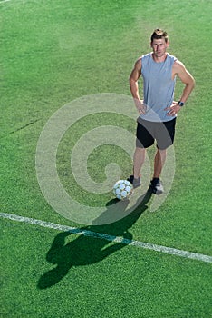 Soccer player waiting for a game