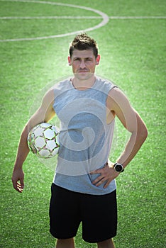 Soccer player waiting for a game