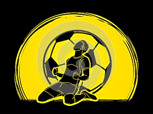 Soccer player the winner action