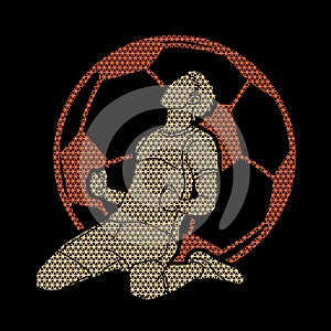 Soccer player the winner action