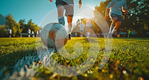 Soccer Players in Action on a Sunny Day