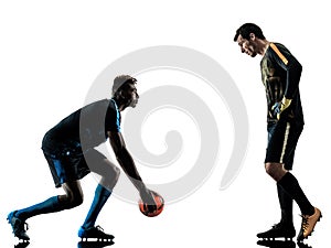 soccer players goalkeeper men isolated silhouette white backgrou