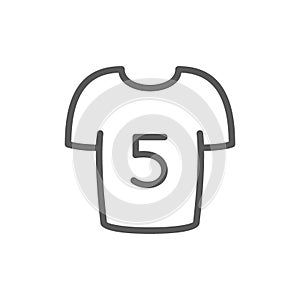 Soccer players shirt line icon.