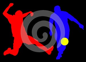 Soccer Players Silhouette