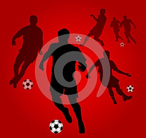 Soccer players silhouettes