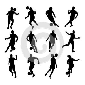 Soccer players silhouettes
