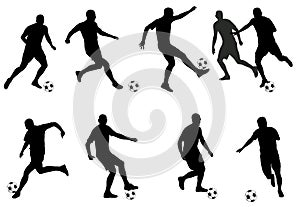 Soccer players silhouettes