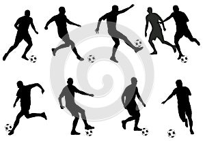Soccer players silhouettes photo