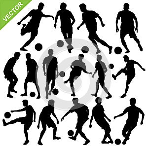 Soccer players silhouettes vector