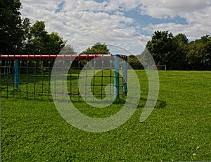 Soccer playing field & goalposts for children