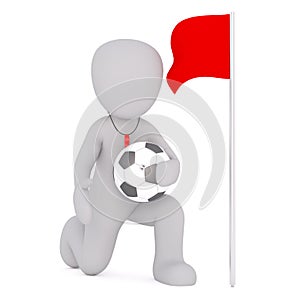 Soccer referee with football