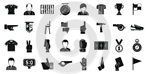 Soccer referee icons set simple vector. Football match