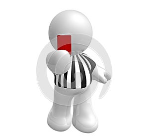 Soccer referee with red card