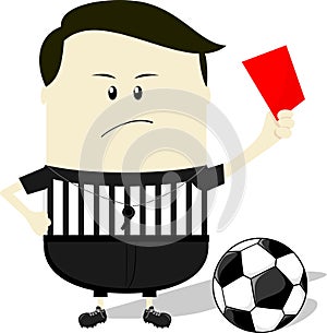 Soccer referee showing red card