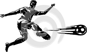 Soccer Scissor Kick, Shadowed Illustration photo