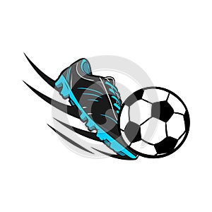 Soccer shoes football with balll illustration vector