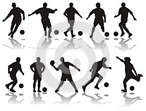 Soccer silhouettes