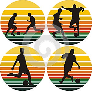 soccer silhouettes on the background