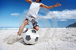 Soccer skill beach