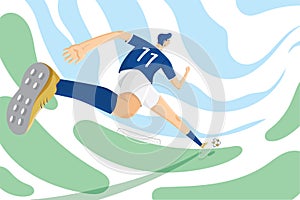 Soccer sport technical training illustration