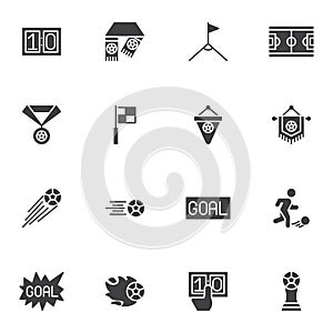 Soccer sport vector icons set