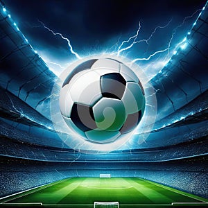 soccer stadion ball cinematic dramatic lightning shadows