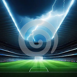 soccer stadion ball cinematic dramatic lightning shadows