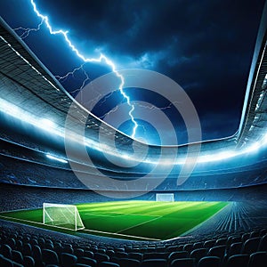 soccer stadion ball cinematic dramatic lightning shadows