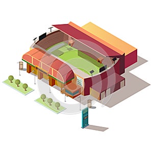 Soccer stadium building with ticket office vector