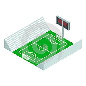 Soccer stadium icon, isometric style