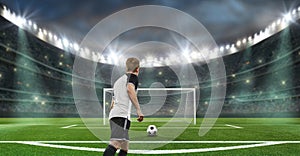 Soccer stadium - a player ready for penalty