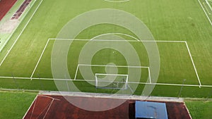 Soccer Stadium Training Night Aerial View