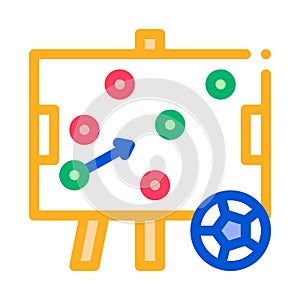 Soccer Strategy On Desk Icon Outline Illustration