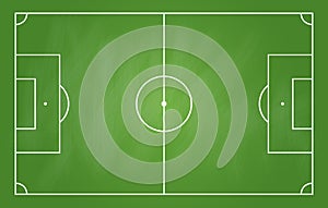 Soccer strategy field, football game tactic chalkboard template. Hand drawn soccer game scheme, learning greenboard