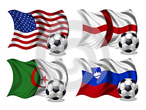 Soccer team flags group C