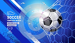 Soccer Template design , Football banner, Sport layout design, Blue Theme, vector