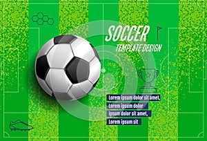 Soccer Template design , Football banner, Sport layout design, green Theme,  vector