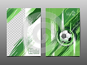 Soccer Template design , Football banner, Sport layout design, Green Theme, vector illustration , abstract background