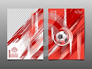 Soccer Template design , Football banner, Sport layout design, Red Theme, vector illustration , abstract background